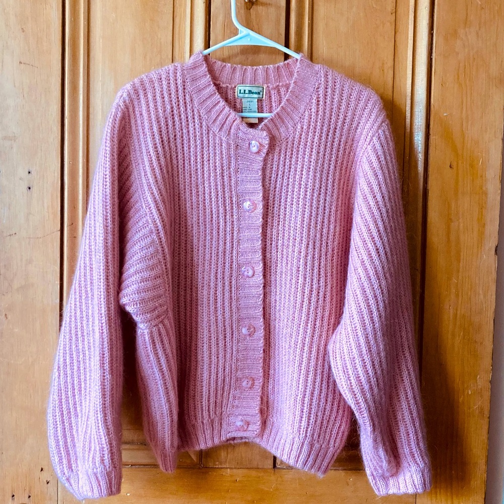 Vintage Pink Mohair L.L. Bean Cardigan